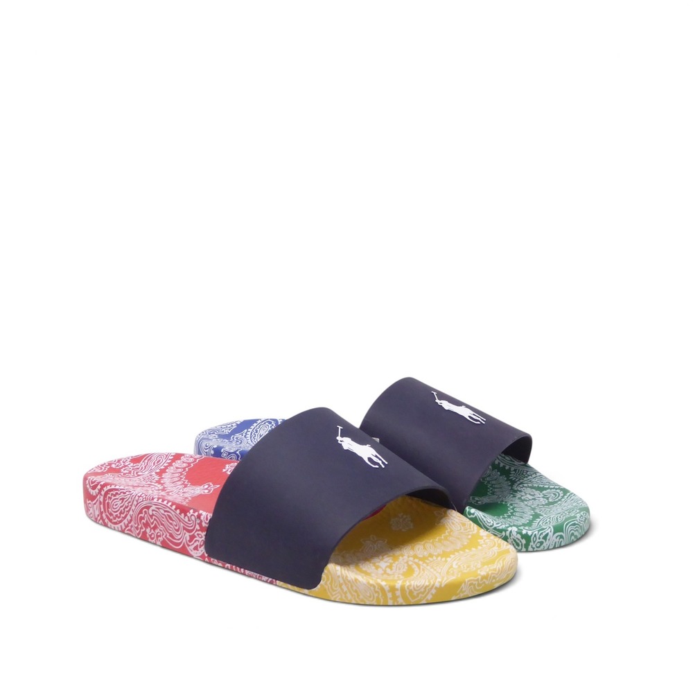 Polo Ralph Lauren Polo Slide Bandanna-Print Color-Blocked Multicolor Paisley 13